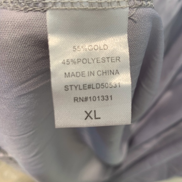 Silver Grecian Dress, With off the Shoulder Detail - Picture 2 of 6